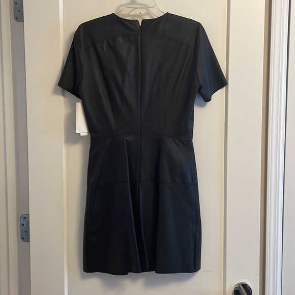 DESIGN LAB L&T - Faux leather black short sleeved dress - NWT - Picture 2 of 5